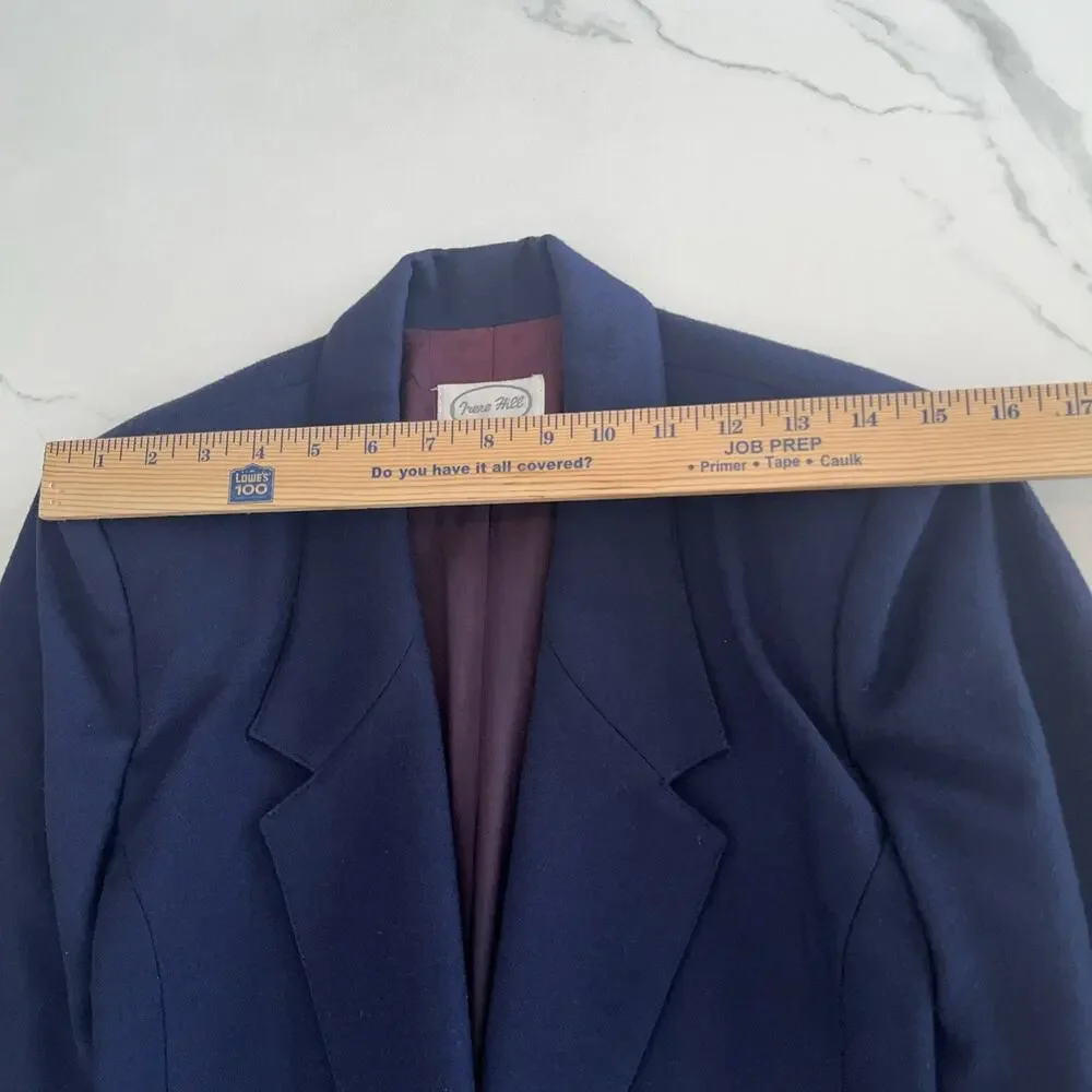 Vtg. Irene Hill Canada 100% Pure Virgin Wool Single Breasted Lined Blazer Size 8